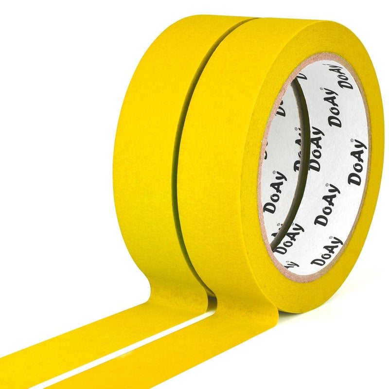 DOAY 2 Pack Yellow Painters Tape - Masking Tape 1 Inch Wide - Multi-Surface, Smart Adhesion, Indoor & Outdoor - 180FT Total - Paint Tape for DIY, Labeling, Art, Car, General Purpose (#3910) - Image 2